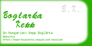 boglarka kepp business card